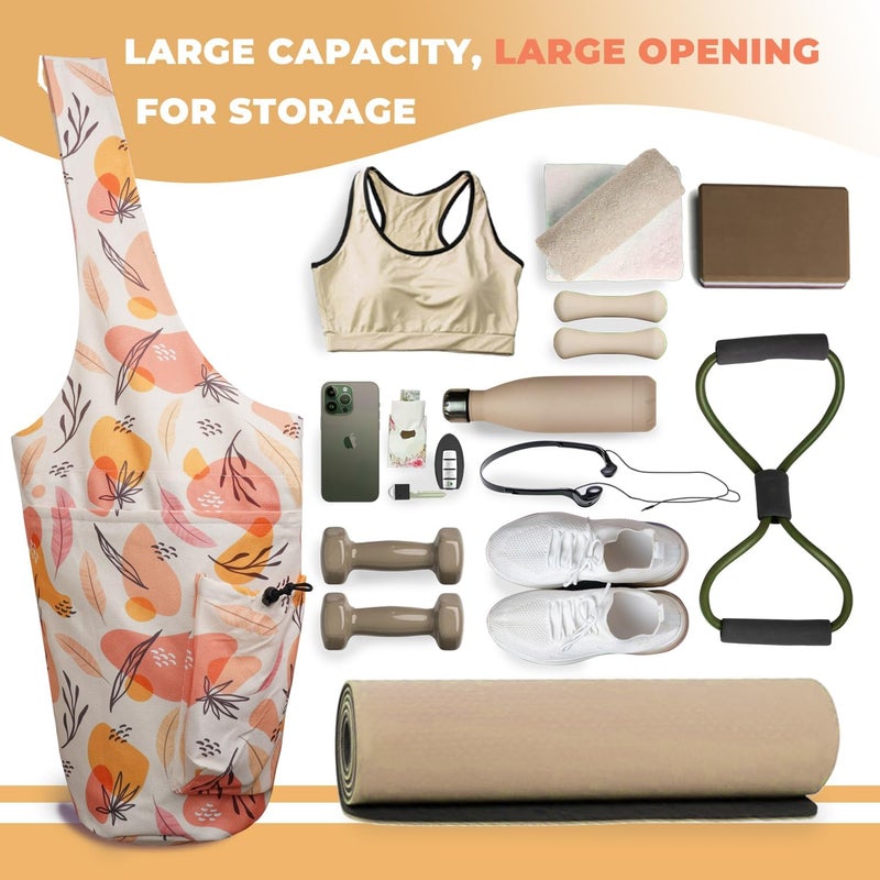 saniwu Yoga Mat Bag Carrier for Women Workout Large Waterproof with Zipper Pocket, Keychain and Wide Shoulder Straps - Image 5